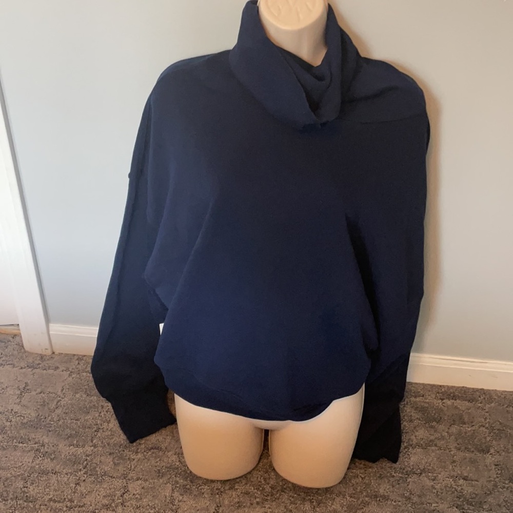 AGolde Navy balloon sleeve sweatshirt Large